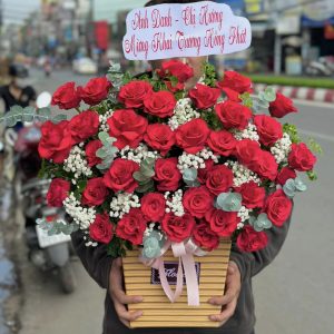 Giỏ Hoa Xuân Hồng Phúc Lộc