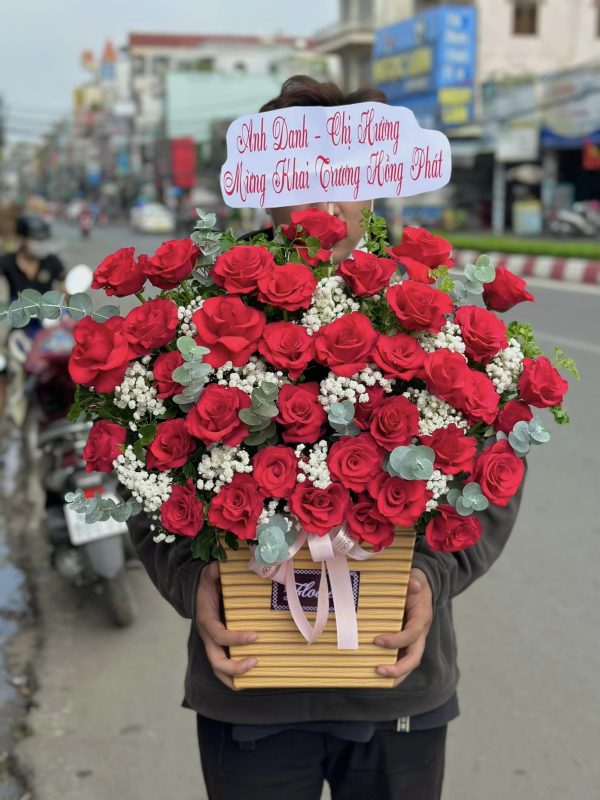 Giỏ Hoa Xuân Hồng Phúc Lộc
