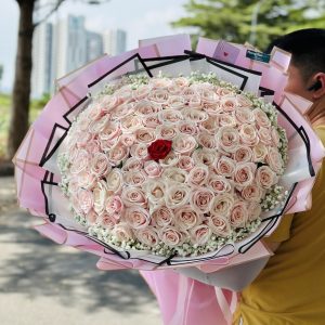 Bó Hoa Hồng Phấn 99 Bông