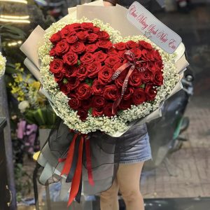 Bó Hoa Trái Tim 99 Bông Hồng Đỏ