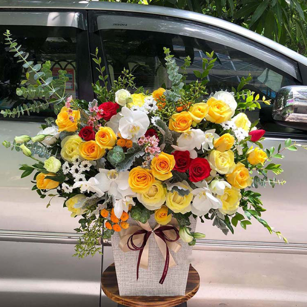 Giỏ Hoa Chạm Đỉnh Vinh Quang