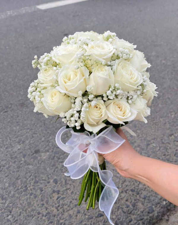 Bó Hoa Cưới Ngọc Nữ Trắng Ngần