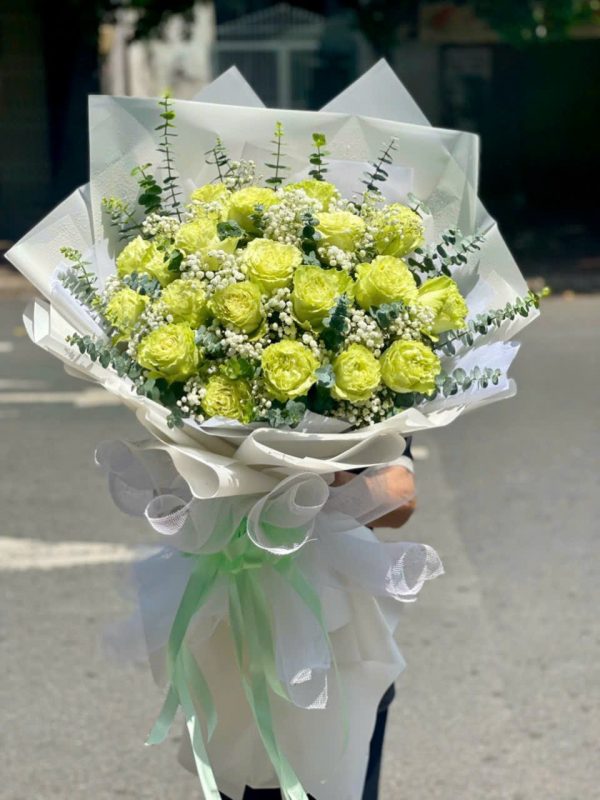 Bó Hoa Hồng Xanh Đáng Yêu