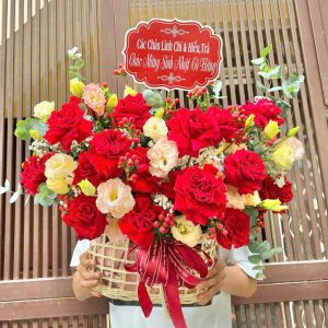 Giỏ Hoa Tâm Hoa Rực Sáng