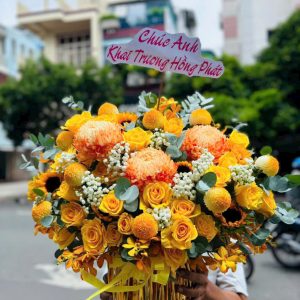 Giỏ Hoa Tỏa Sáng Như Mặt Trời
