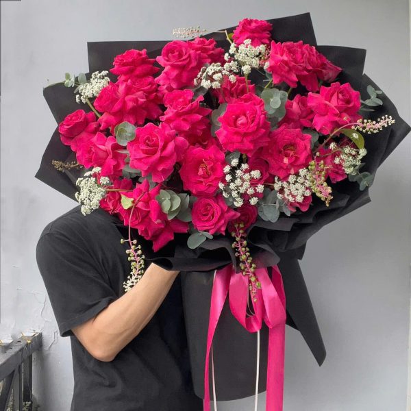 Bó Hoa Trái Tim Màu Hồng