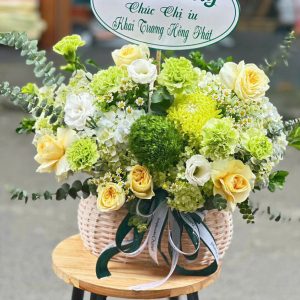 Giỏ Hoa Lộc Xanh Khai Trương