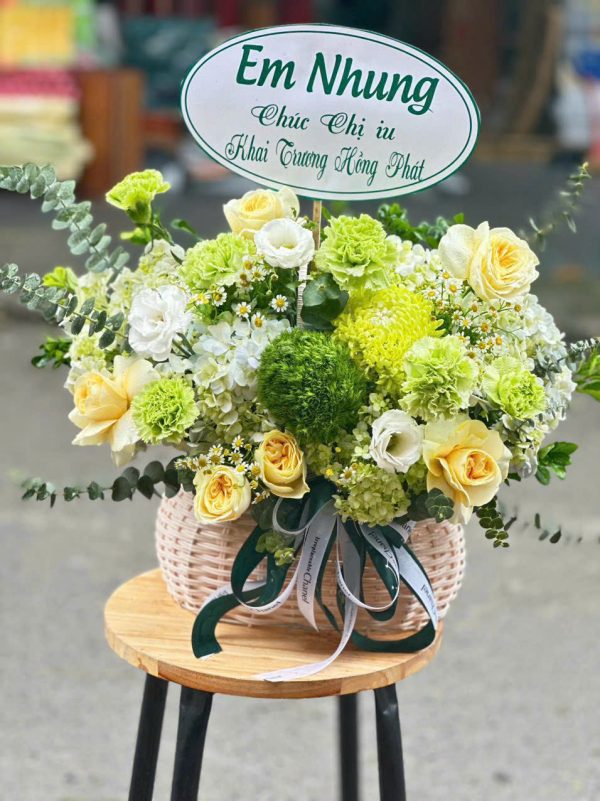 Giỏ Hoa Lộc Xanh Khai Trương