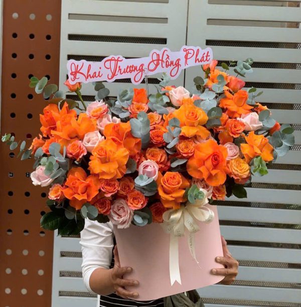 Giỏ Hoa Hồng Phát Vạn Sự Như Ý