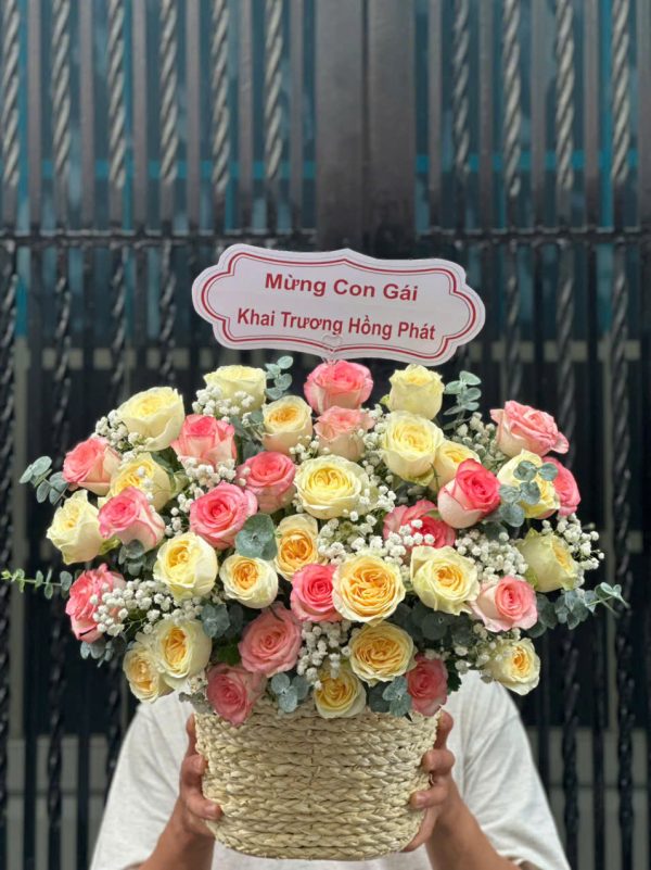Giỏ Hoa Hồng Phát An Khang