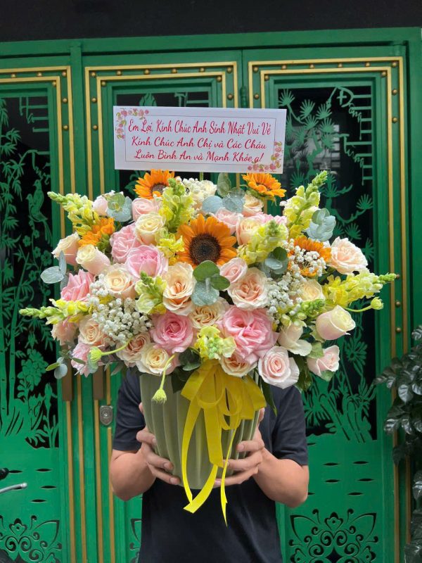 Giỏ Hoa An Nhiên Ngày Mới