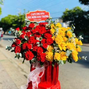 Giỏ Hoa Phát Tài Hồng Vượng