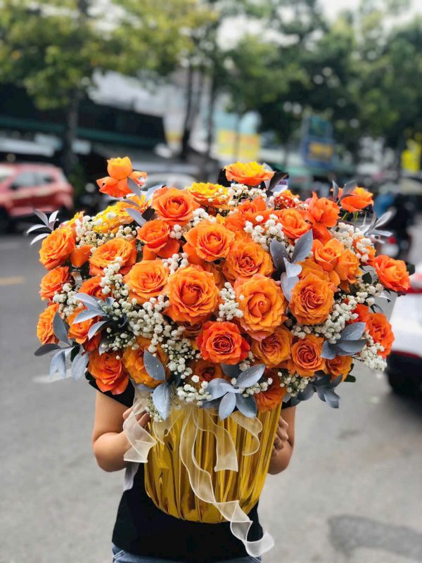 Giỏ Hoa Cam Nhiệt Huyết