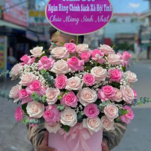 Giỏ Hoa Nụ Cười Hoa Hồng