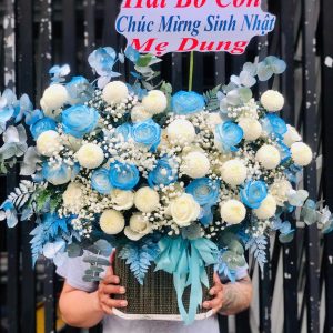 Giỏ Hoa Thiên Thanh Ngọt Ngào