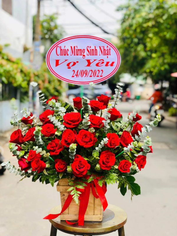 Giỏ Hoa Đóa Hồng Của Anh